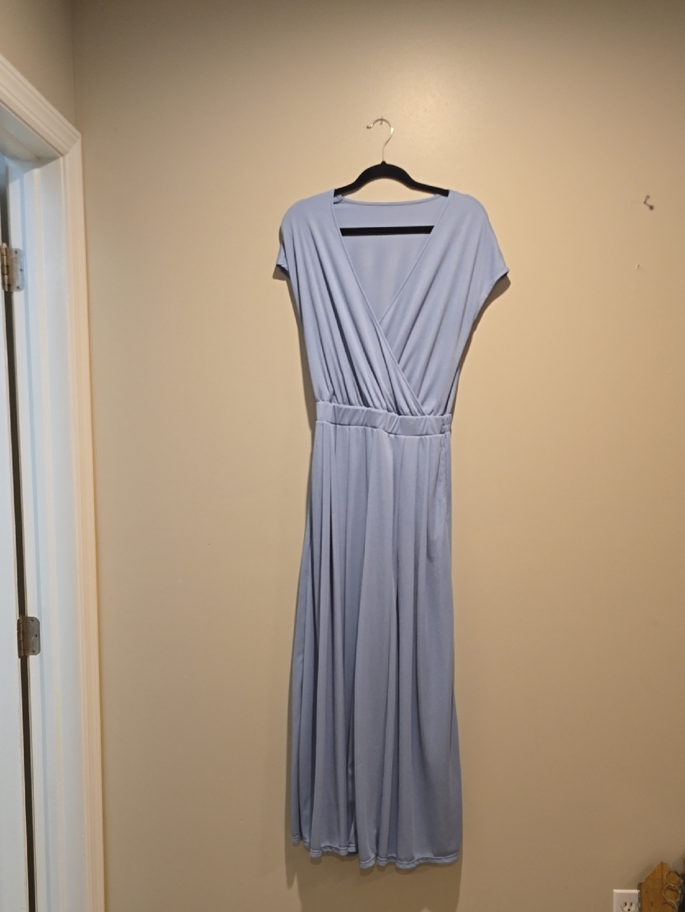 HALARA Powder Blue Surplice Jumpsuit